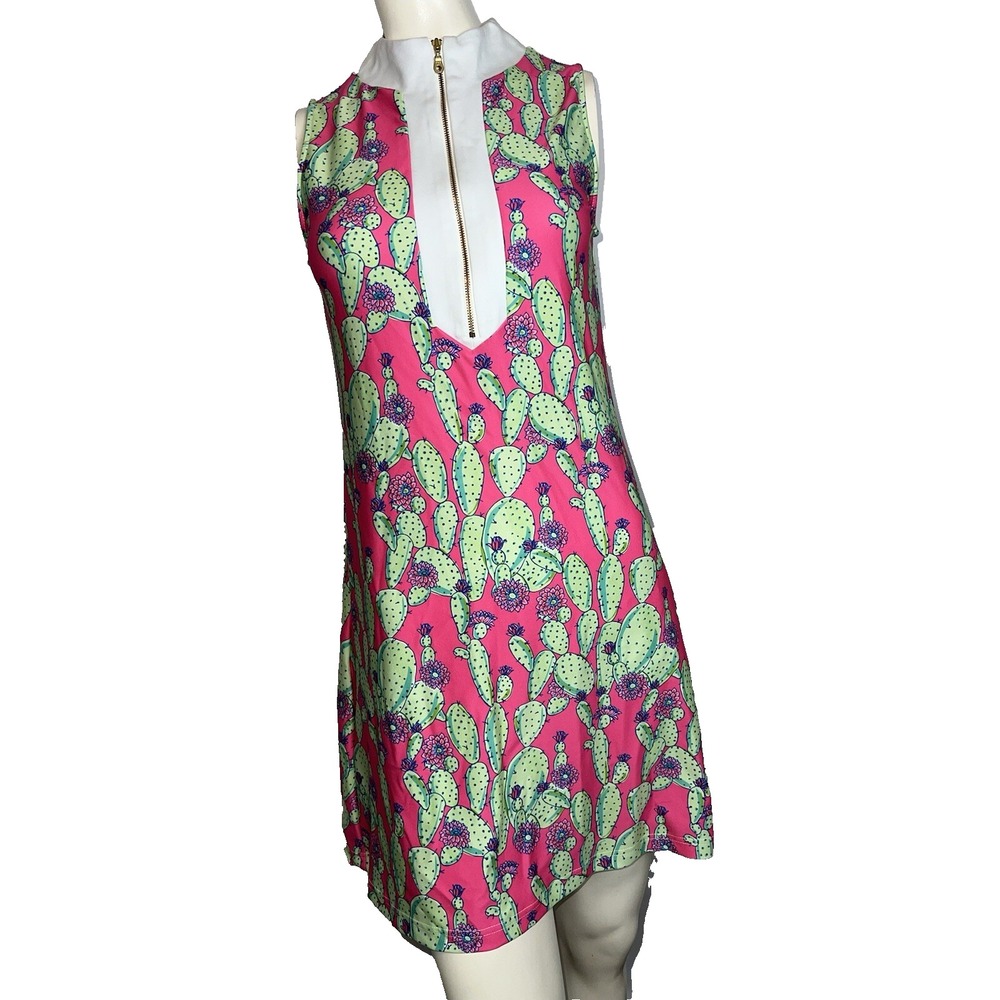 Kaeli Smith Women's Sleeveless Tropical Resort Wear A Line Cacti Dress Size XS